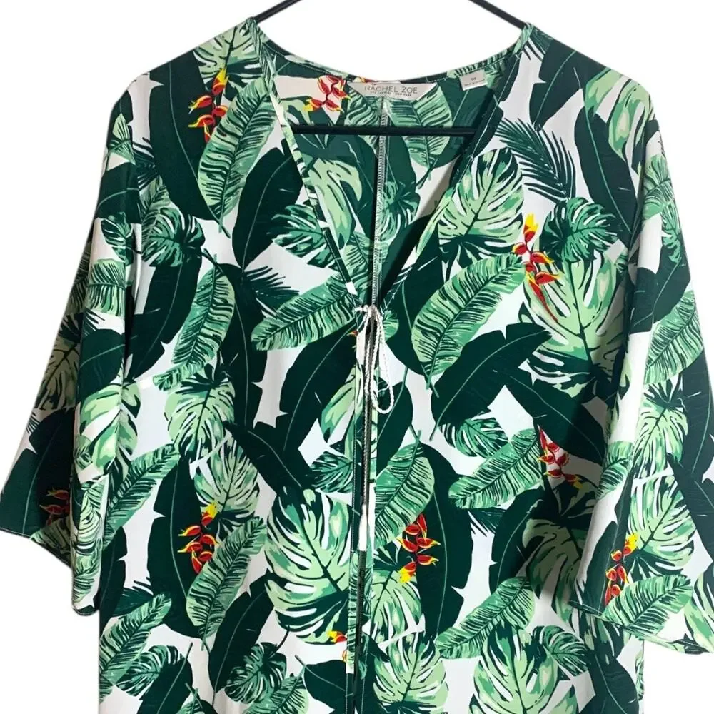 Rachel Zoe 2018 Palm Leaf Print Cover Up‎ Duster One Size NWOT